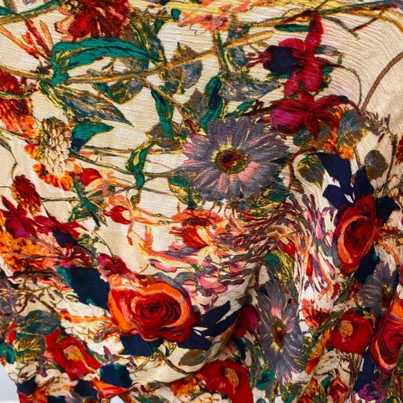 Trend Shop Colorful Mixed Floral Open Front Cardigan Coverup Kimono SS S - Picture 3 of 6